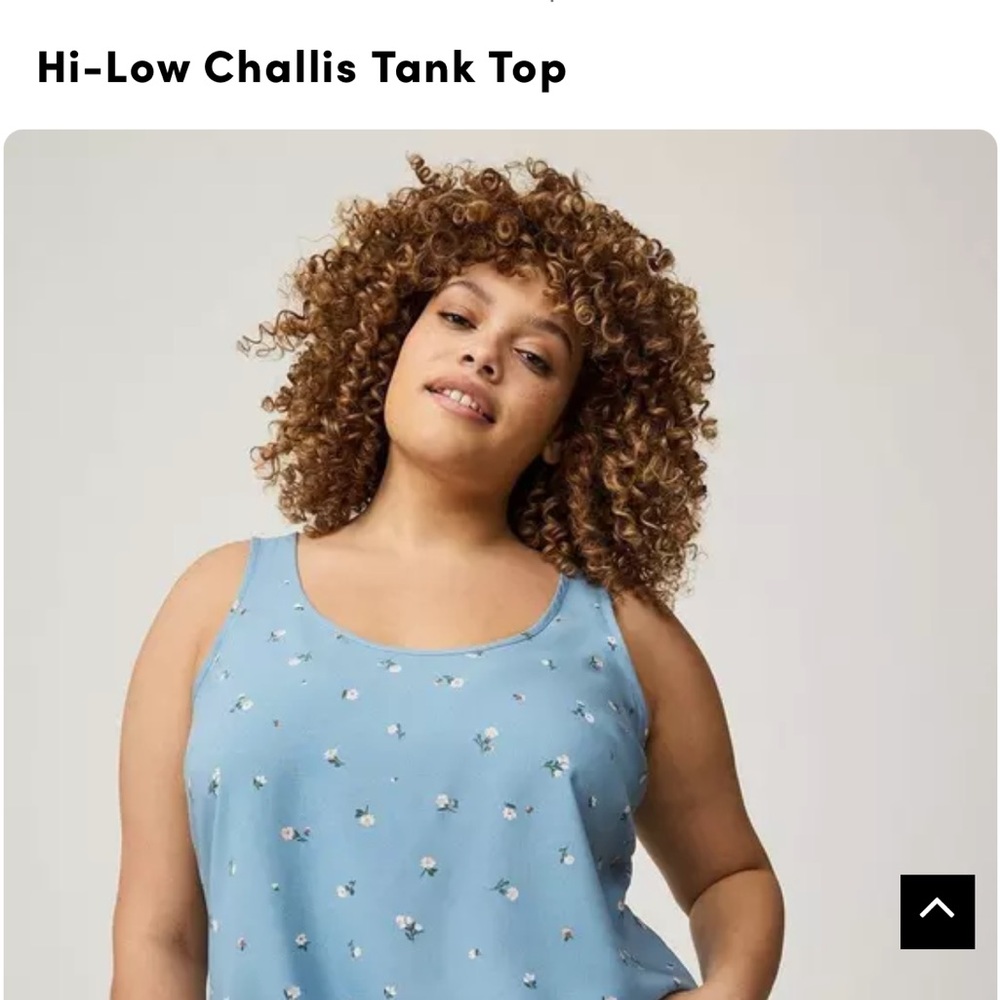 Torrid Hi‑Low Challis Tank Top – Blue Floral – Size 1 - Picture 6 of 6